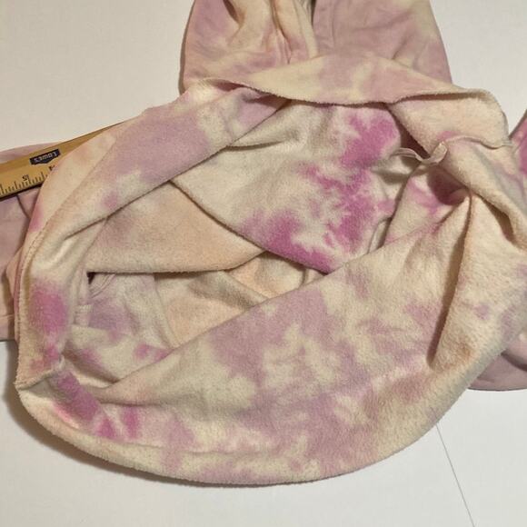 Women’s Pink Tie-dye Oversized Crop Hoodie Size Large Relaxed Comfort Casual - Picture 10 of 11